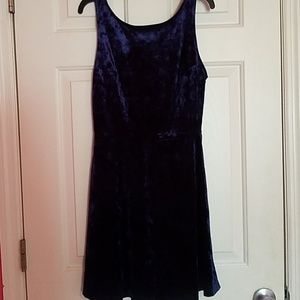 Divided H&M navy blue velvet dress